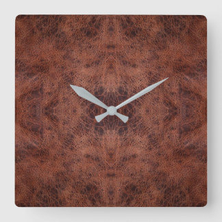 Faux Leather #1 Square Wall Clock