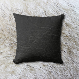 Faux Leather   Black Rawhide Cushion