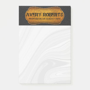 Faux Leather black yellow Elegant luxury Post-it Notes