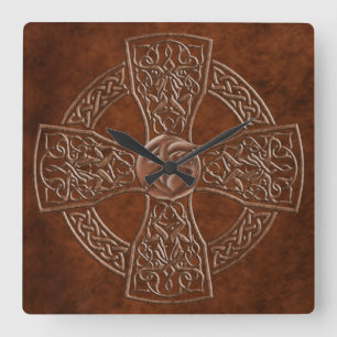 Faux Leather Celtic  Irish Clock