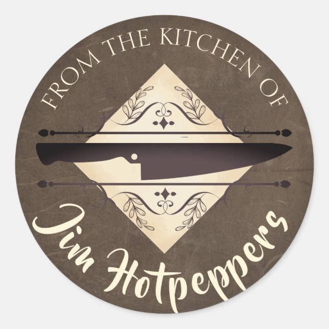 Faux leather chefs knife from the kitchen of label (Front)