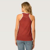 Faux Leather Elegant Red Brown Template Womens Singlet (Back Full)