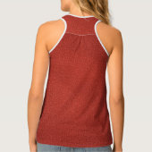 Faux Leather Elegant Red Brown Template Womens Singlet (Back)