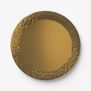 Faux leather gold paper plates