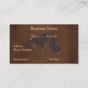 Faux Leather Horse Portrait on Leather-look Card