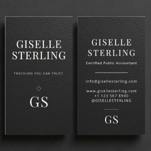 Faux Leather Modern Accountant Tax Preparer CPA Business Card