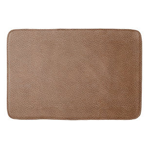 Faux Leather Natural Brown Bath Mat