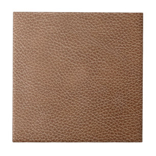 Faux Leather Natural Brown Ceramic Tile