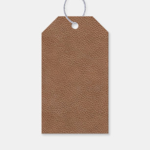 Faux Leather Natural Brown Gift Tags