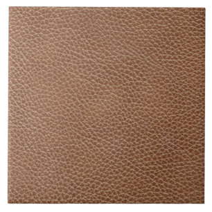 Faux Leather Natural Brown Tile