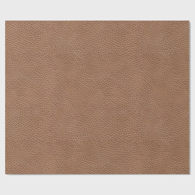 Faux Leather Natural Brown Wrapping Paper (Flat)