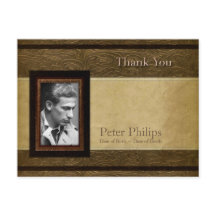 Faux leather parchment Photo Sympathy Thank You P