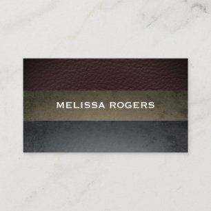 Faux Leather Slate Colour Blocks Business Card