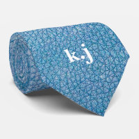 Faux Leather Texture monogram blue design