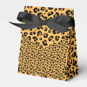 FAUX LEOPARD ANIMAL PRINT FAVOUR BOX