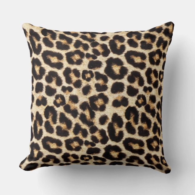 Faux Leopard Fur | Fake Fur Cushion (Front)