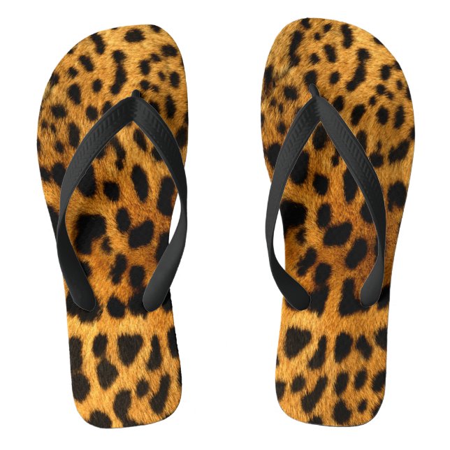 Faux Leopard Skin Flip Flops (Footbed)
