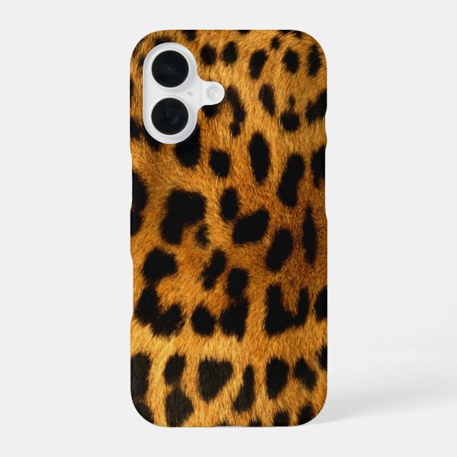 Faux Leopard Skin iPhone 16 Case (Back)