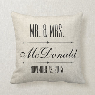Faux Linen canvas textile burlap Wedding Pillow