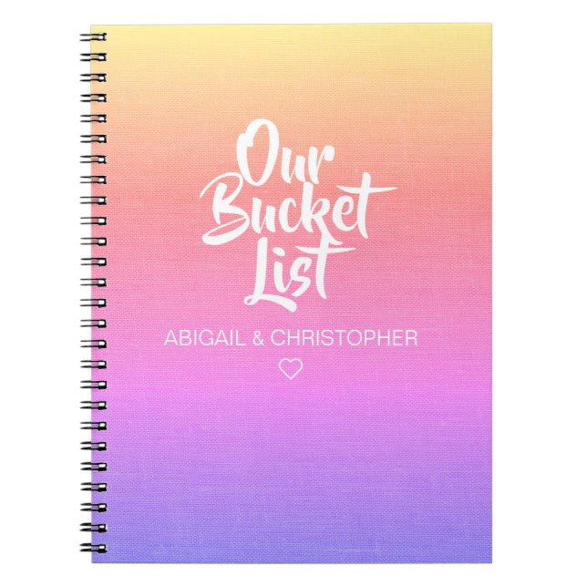 Faux Linen Our Bucket List Couple Keepsake Journal (Front)