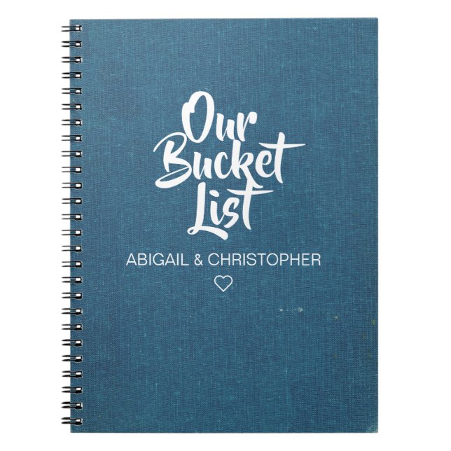 Faux Linen Our Bucket List Couple Keepsake Journal (Front)