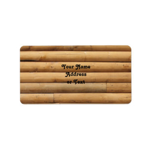 Faux Log Cabin Siding Background Label
