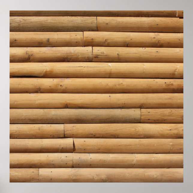 Faux Log Cabin Siding Background Poster (Front)