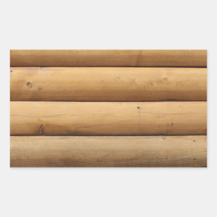 Faux Log Cabin Siding Background Rectangular Sticker
