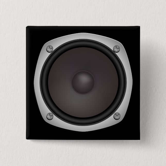 Faux Loudspeaker 15 Cm Square Badge (Front)