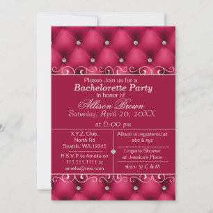 FAUX luxury leather pink bachelorette party invite