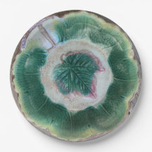 “Faux majolica #3”   9" Round Paper Plate