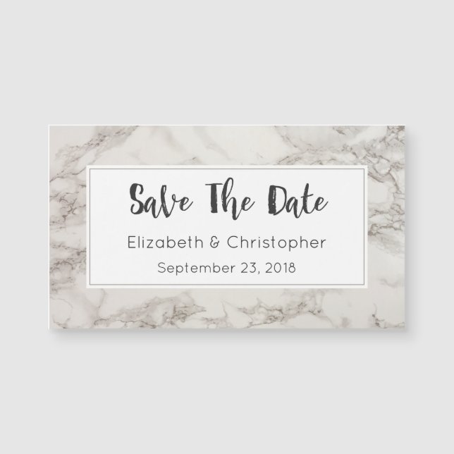 Faux Marble Alabaster Modern Save The Date (Front)