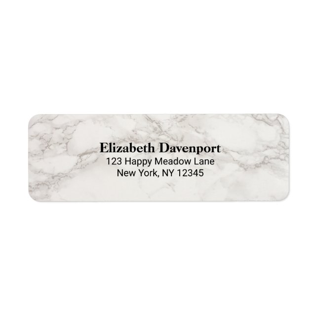 Faux Marble Alabaster Taupe Tan Abstract Return Address Label (Front)