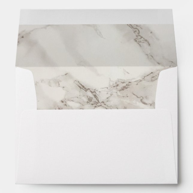 Faux Marble Alabaster Taupe Tan Modern Custom Envelope (Back (Bottom))