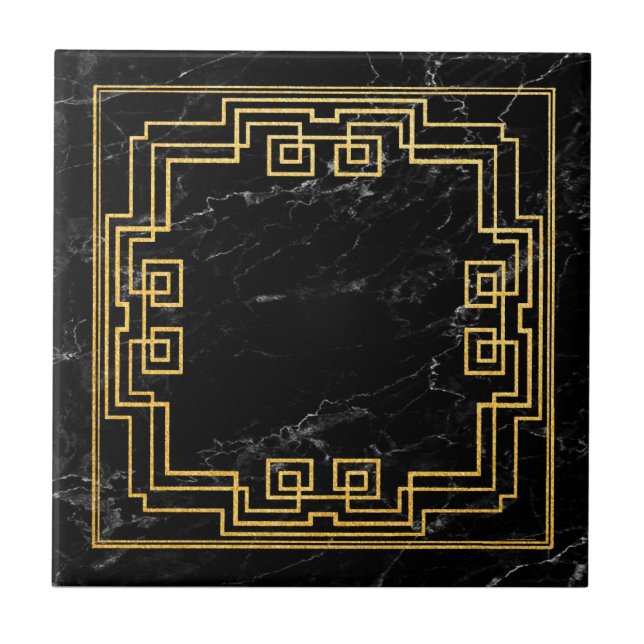 Faux Marble Art Deco Style Ceramic Ceramic Tile (Front)
