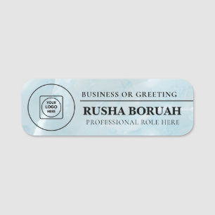 Faux Marble Corporate Logo Badge nametags