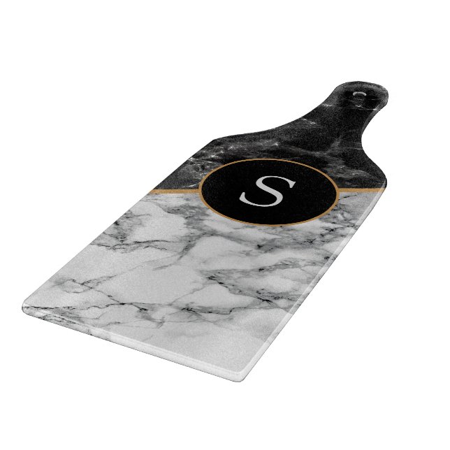 Faux Marble Cutting Board Personalised Letter (Corner)