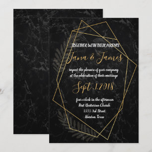 Faux Marble Geometric Invitation