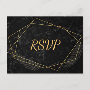 Faux Marble  Geometric rsvp Invitation Postcard