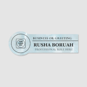 Faux Marble Logo Employee Badge nametags