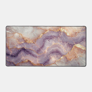 Faux Marble Mauves and Gold Desk Mat