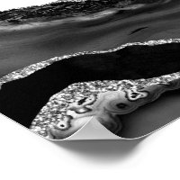 Faux Marbled Agate Black White Trendy Modern Stone