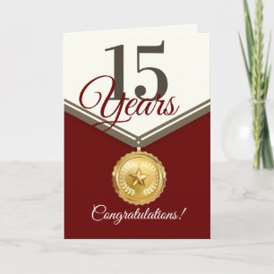 Faux medal universal employee anniversary card