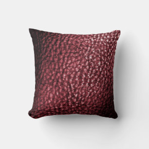 Faux Merlot Burgandy Metalic Print- Solid Cushion