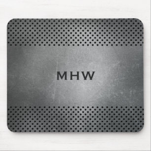 Faux Metal custom monogram mousepad