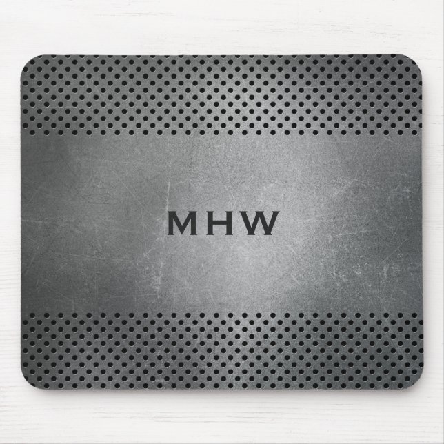Faux Metal custom monogram mousepad (Front)