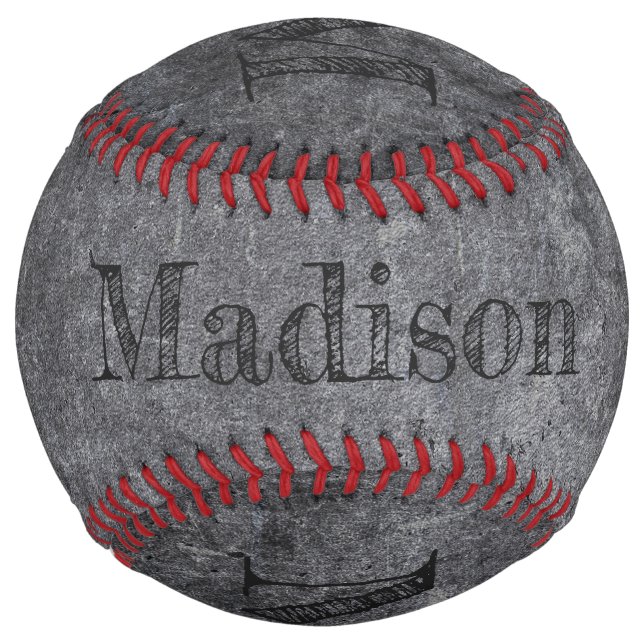 Faux Metal custom monogram softball (Front)