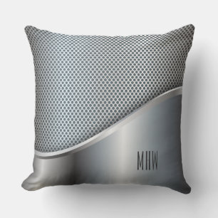 Faux Metal custom monogram throw pillows