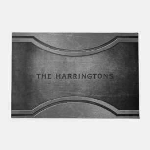 Faux Metal custom name door mats