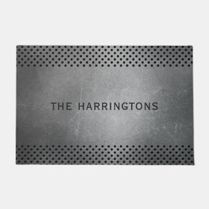 Faux Metal custom name door mats